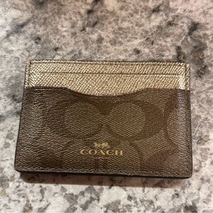 Coach Brown and Gold Card Holder